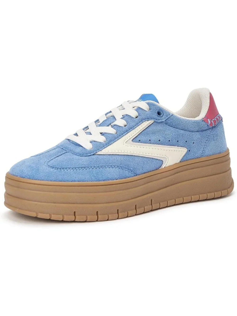 🆕Women's Blue White Platform Sneakers Gum Thick Sole Tennis Walking Shoes